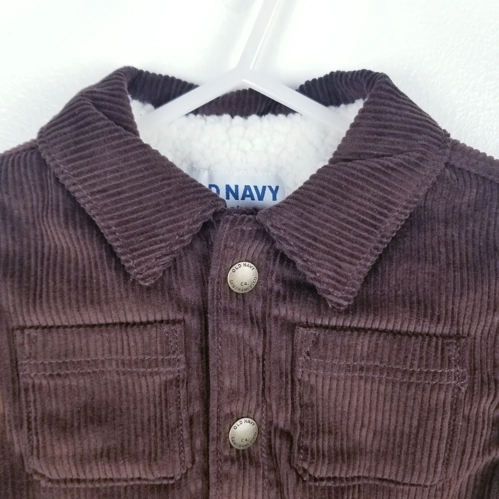 Old Navy #414714 Brown Sherpa-Lined Corduroy Shacket  for Baby NWT 12-18 Months